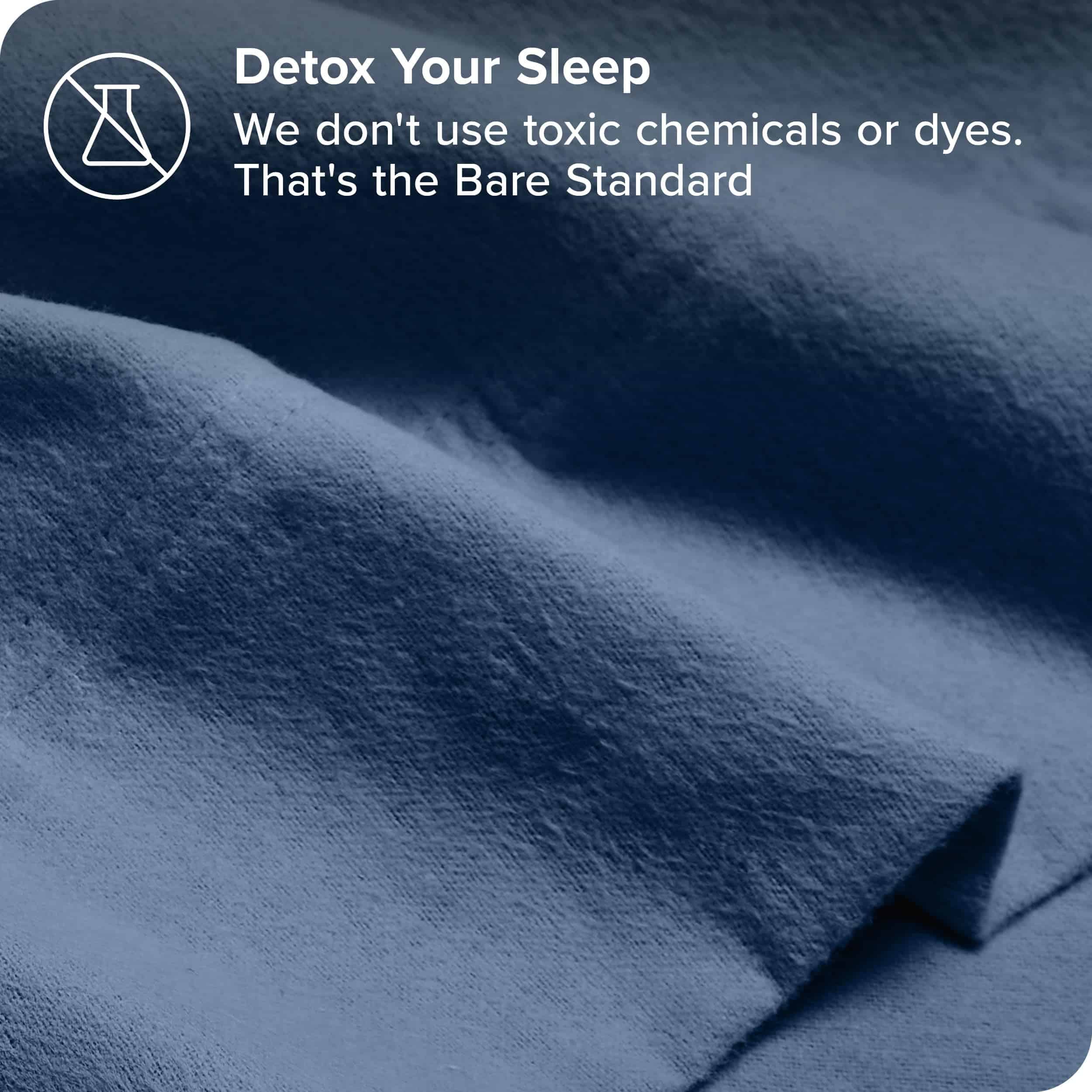 Juego de sábanas de franela de algodón orgánico -Azul Corone - Imagen 6