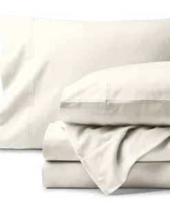 Juego de sábanas de franela de algodón orgánico -Crema