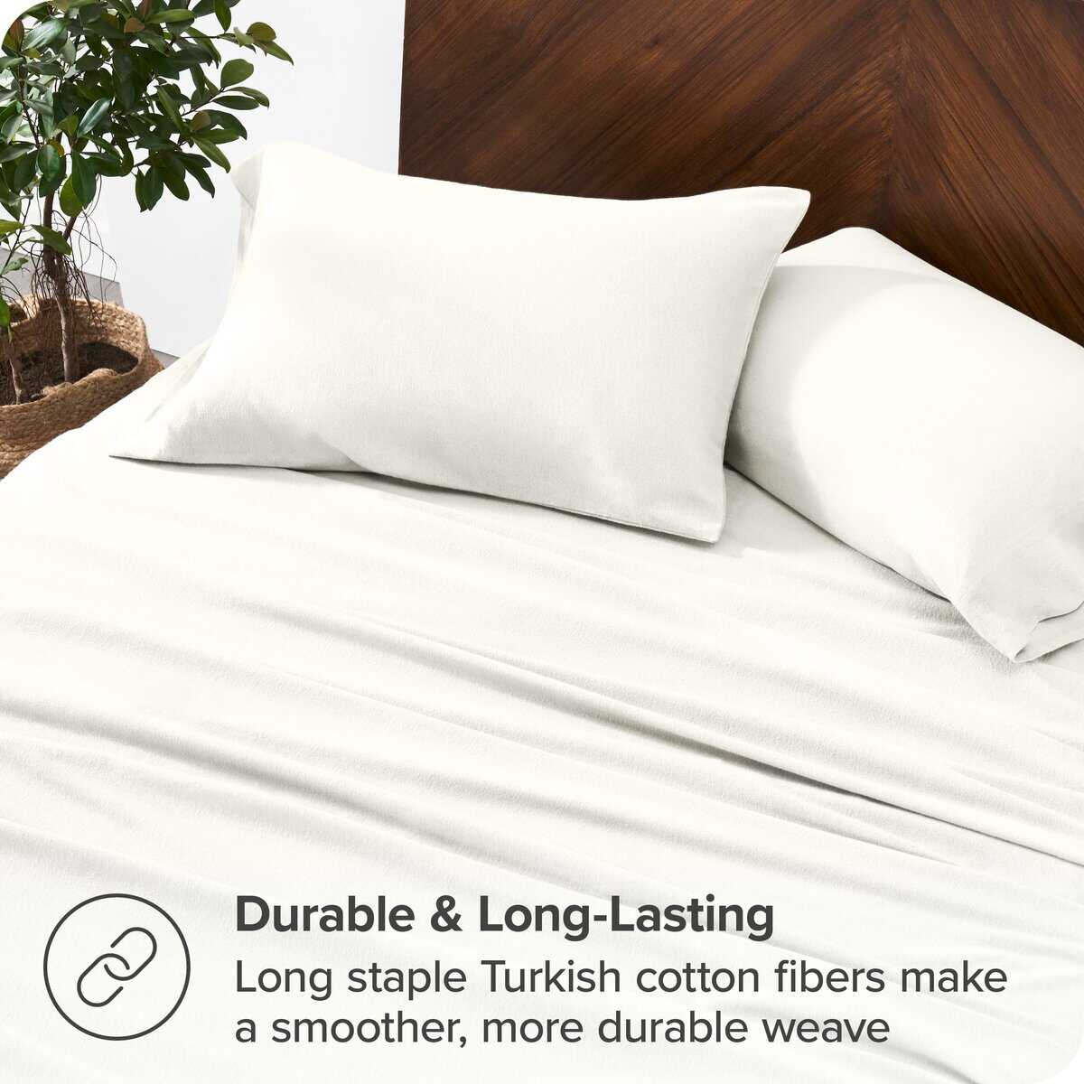 Juego de sábanas de franela de algodón orgánico -Crema - Imagen 7