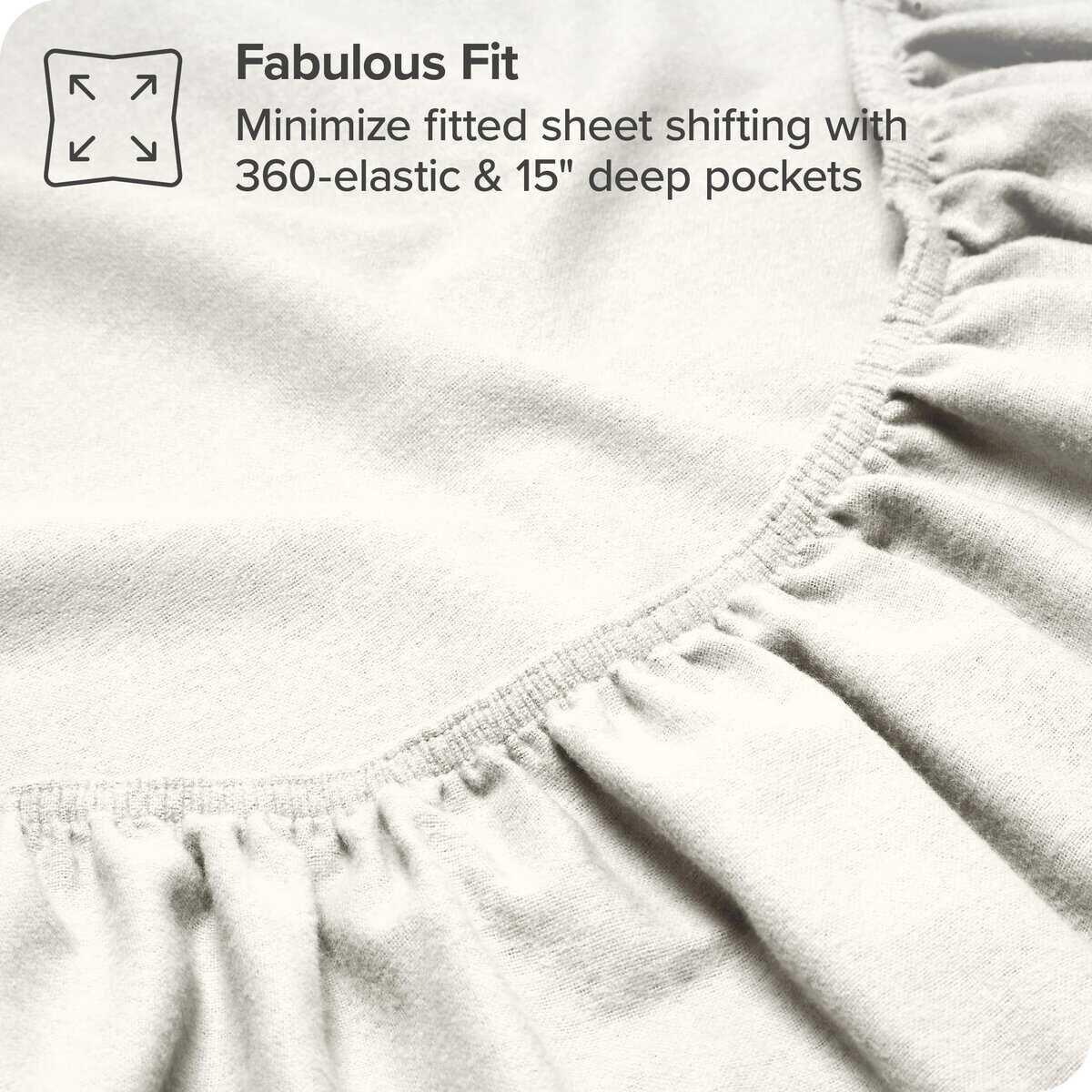 Juego de sábanas de franela de algodón orgánico -Crema - Imagen 8