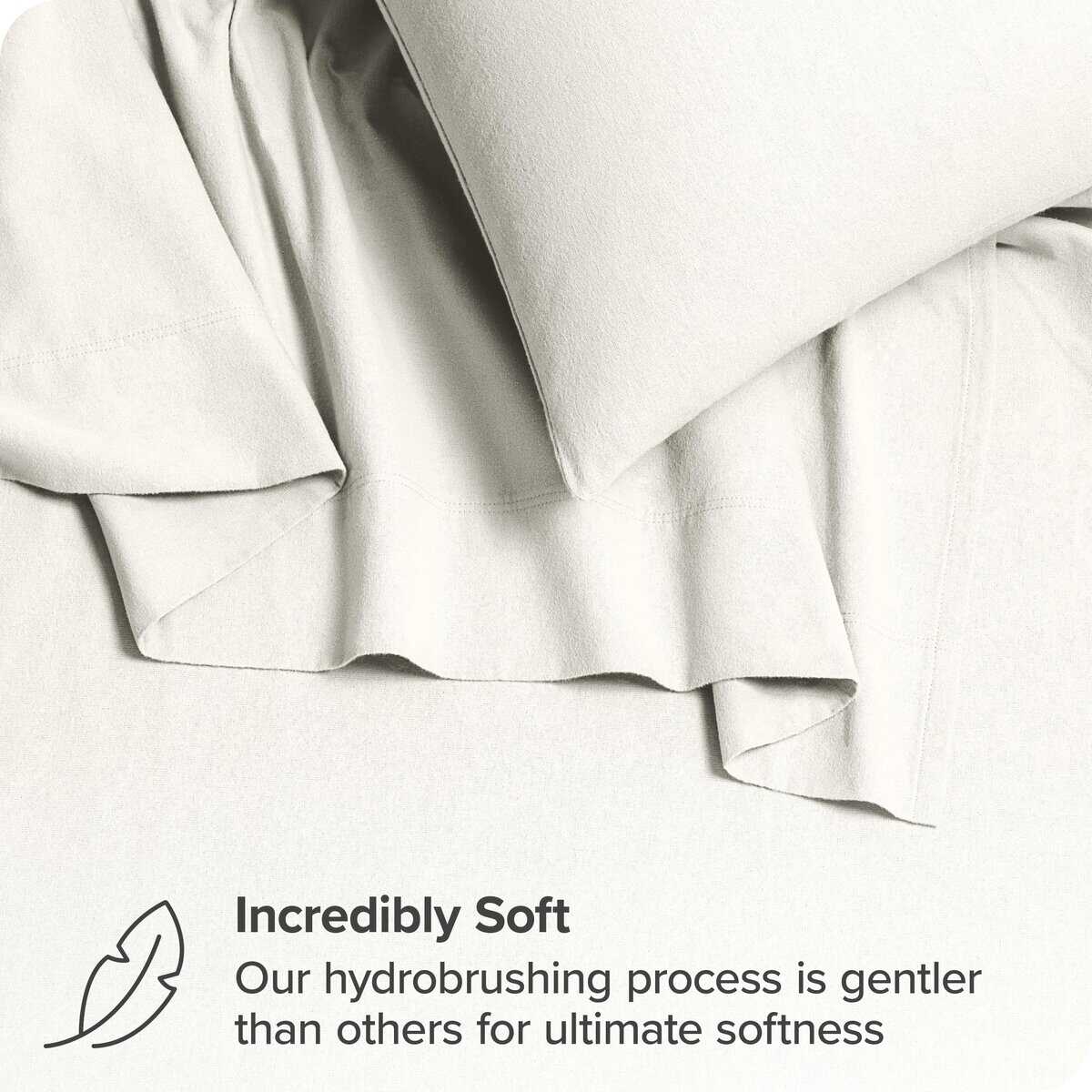 Juego de sábanas de franela de algodón orgánico -Crema - Imagen 3