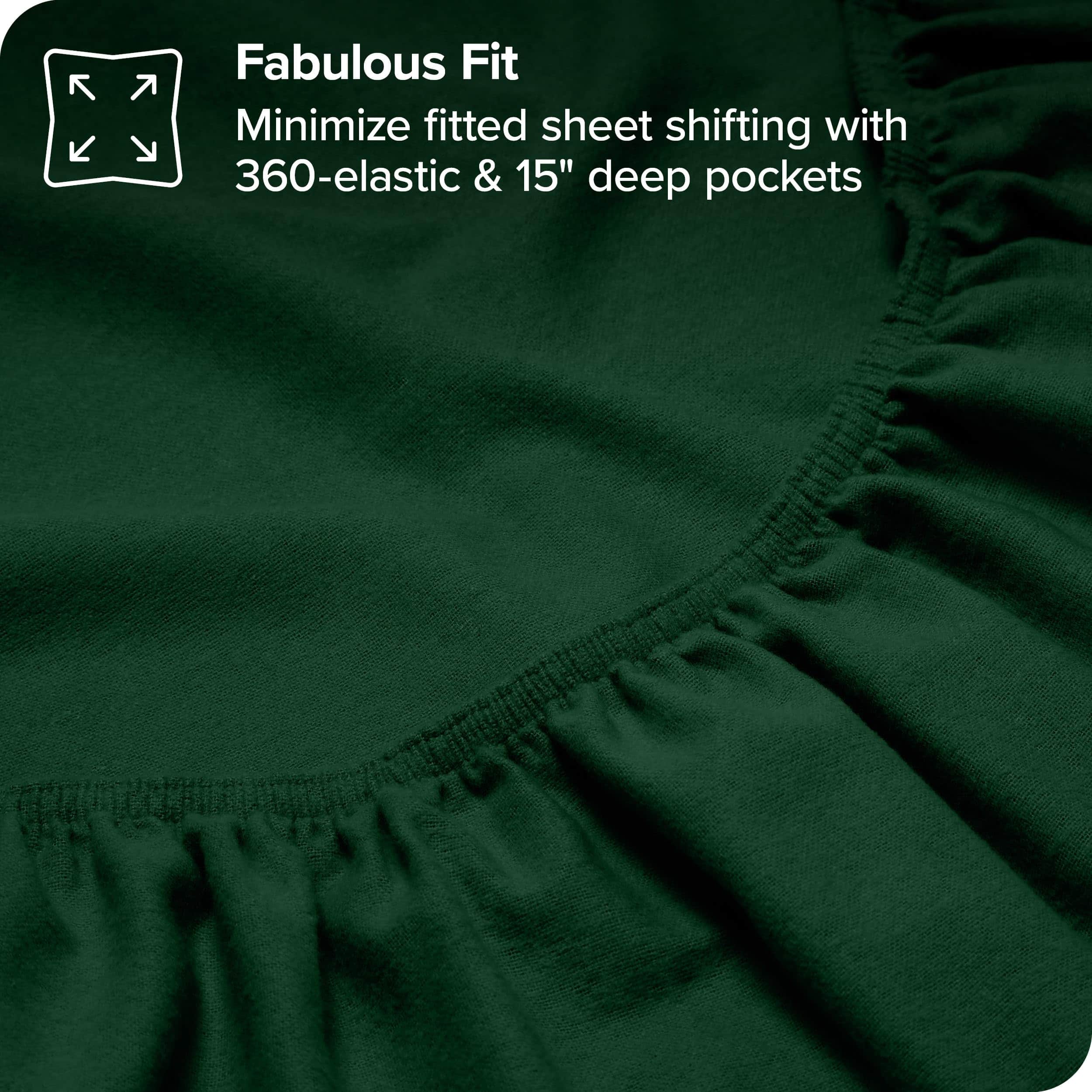 Juego de sábanas de franela de algodón orgánico -Verde Bosqu - Imagen 8