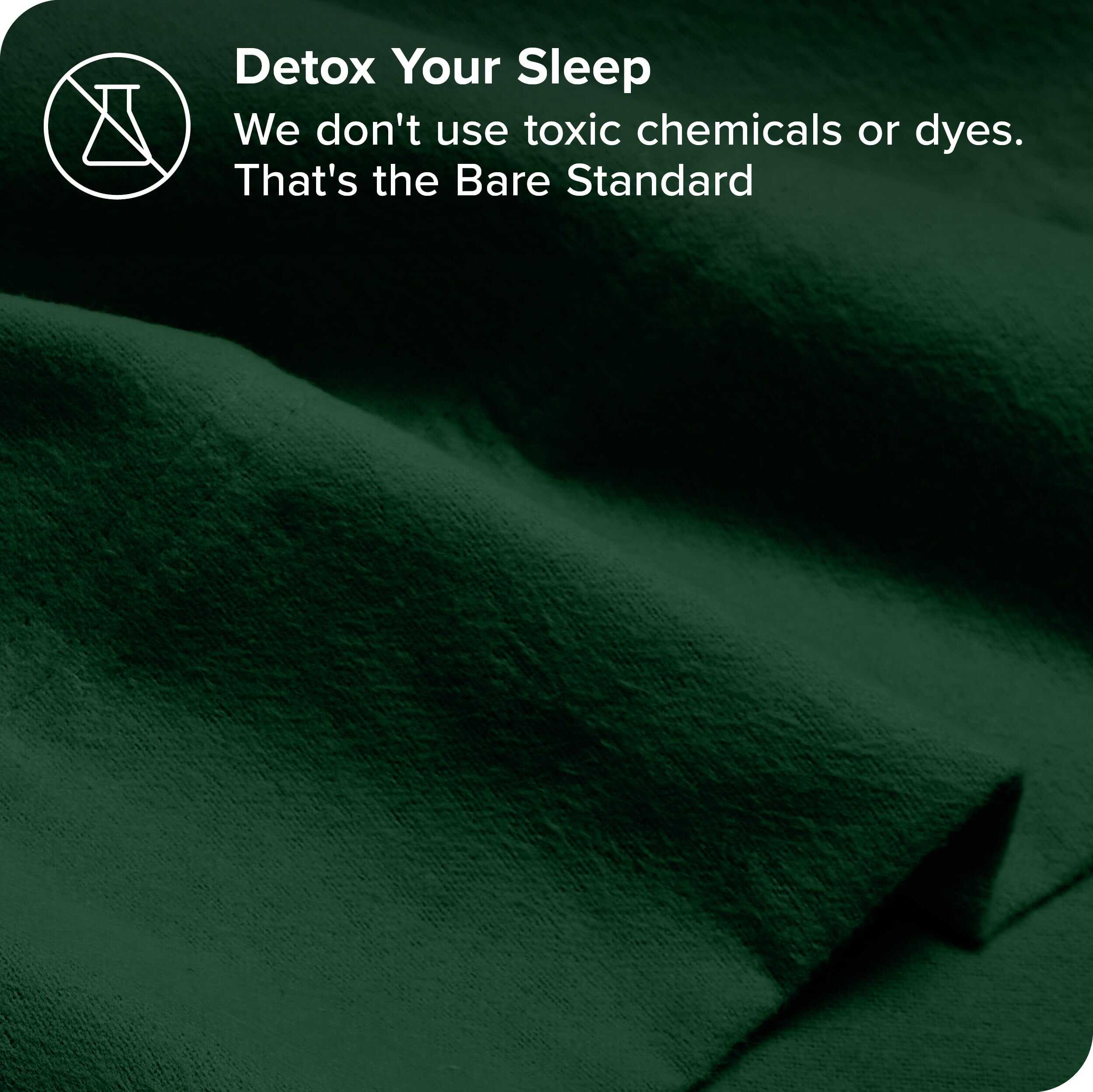 Juego de sábanas de franela de algodón orgánico -Verde Bosqu - Imagen 6