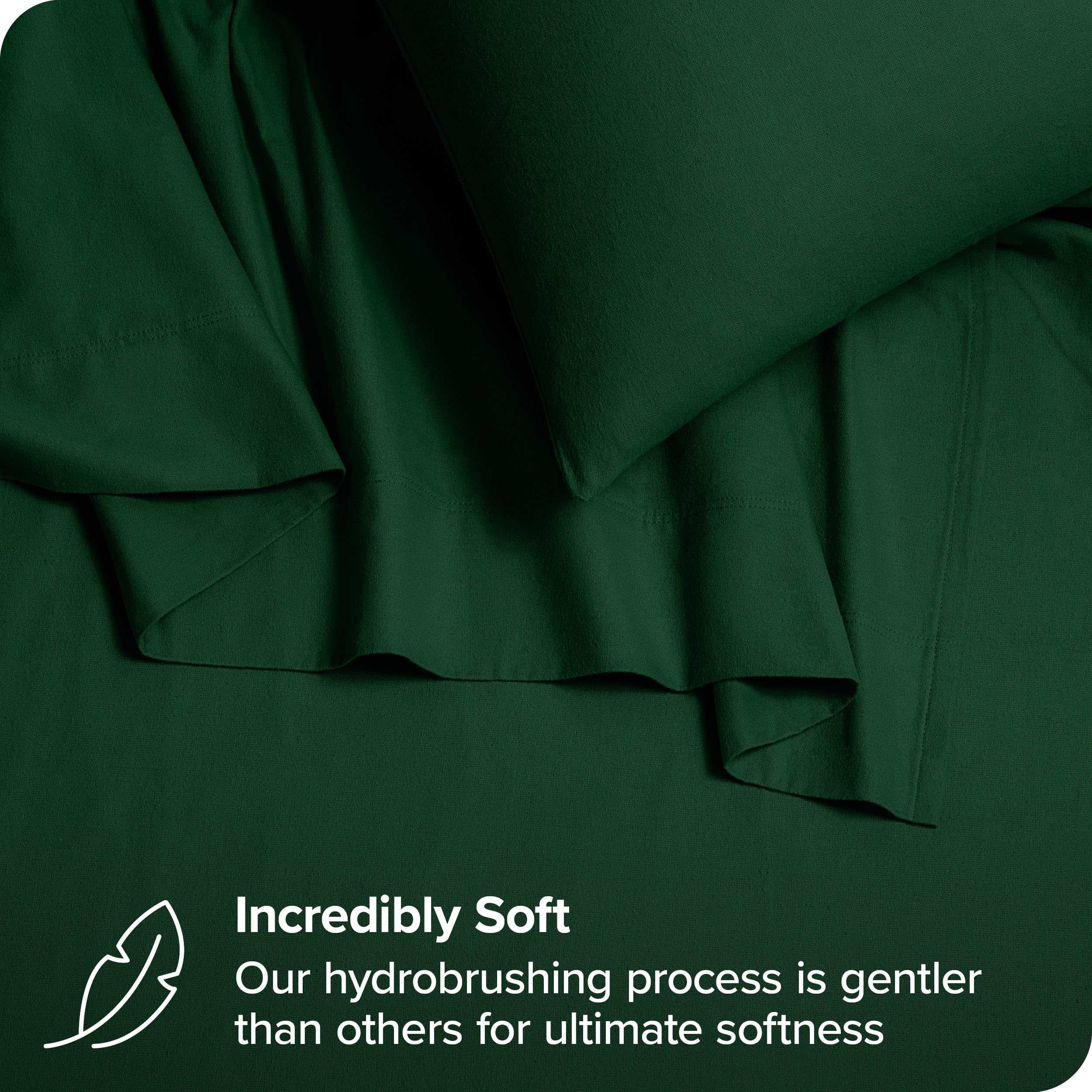 Juego de sábanas de franela de algodón orgánico -Verde Bosqu - Imagen 3