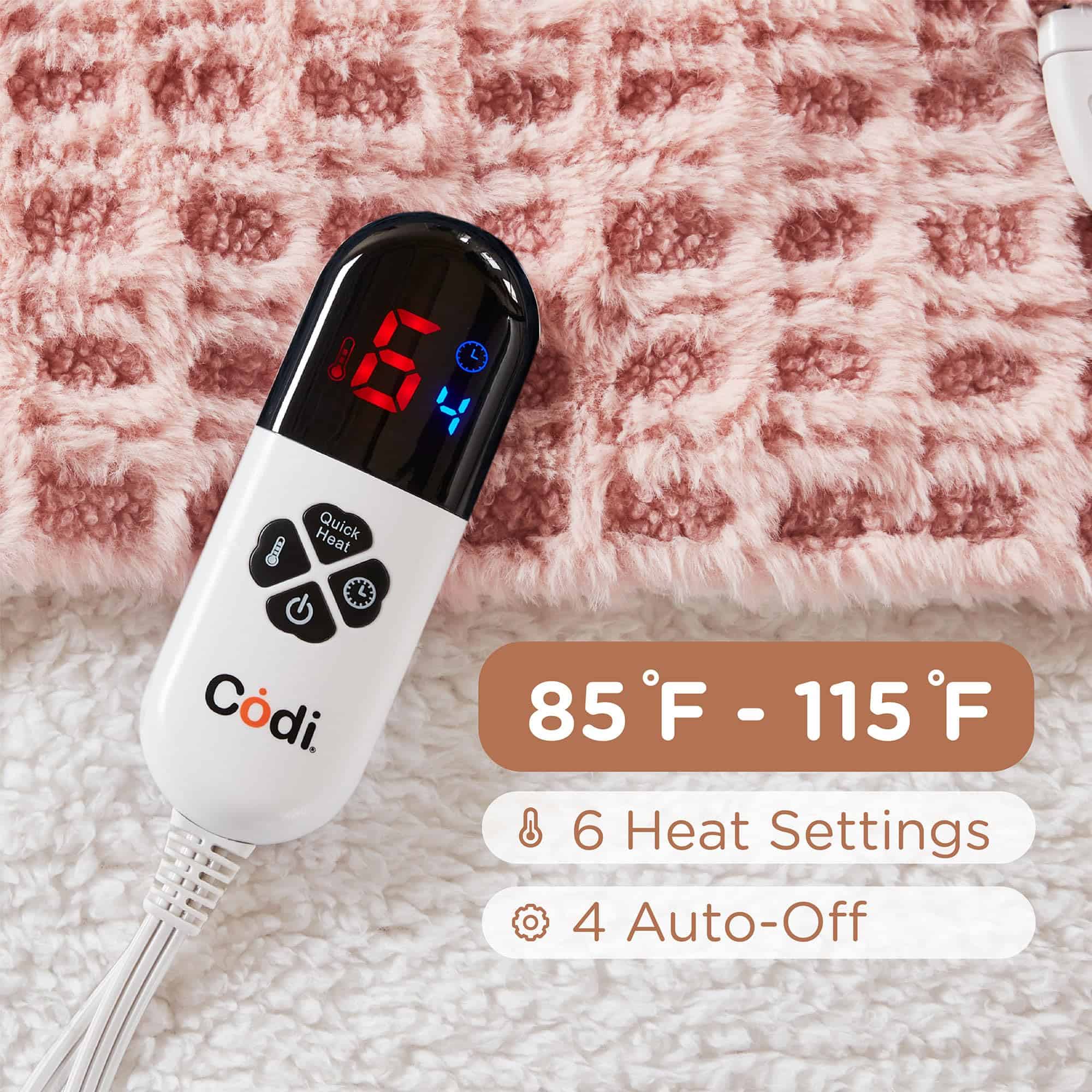 Manta Eléctrica de Piel Sintética Codi para Mujeres, Rosa - Imagen 7