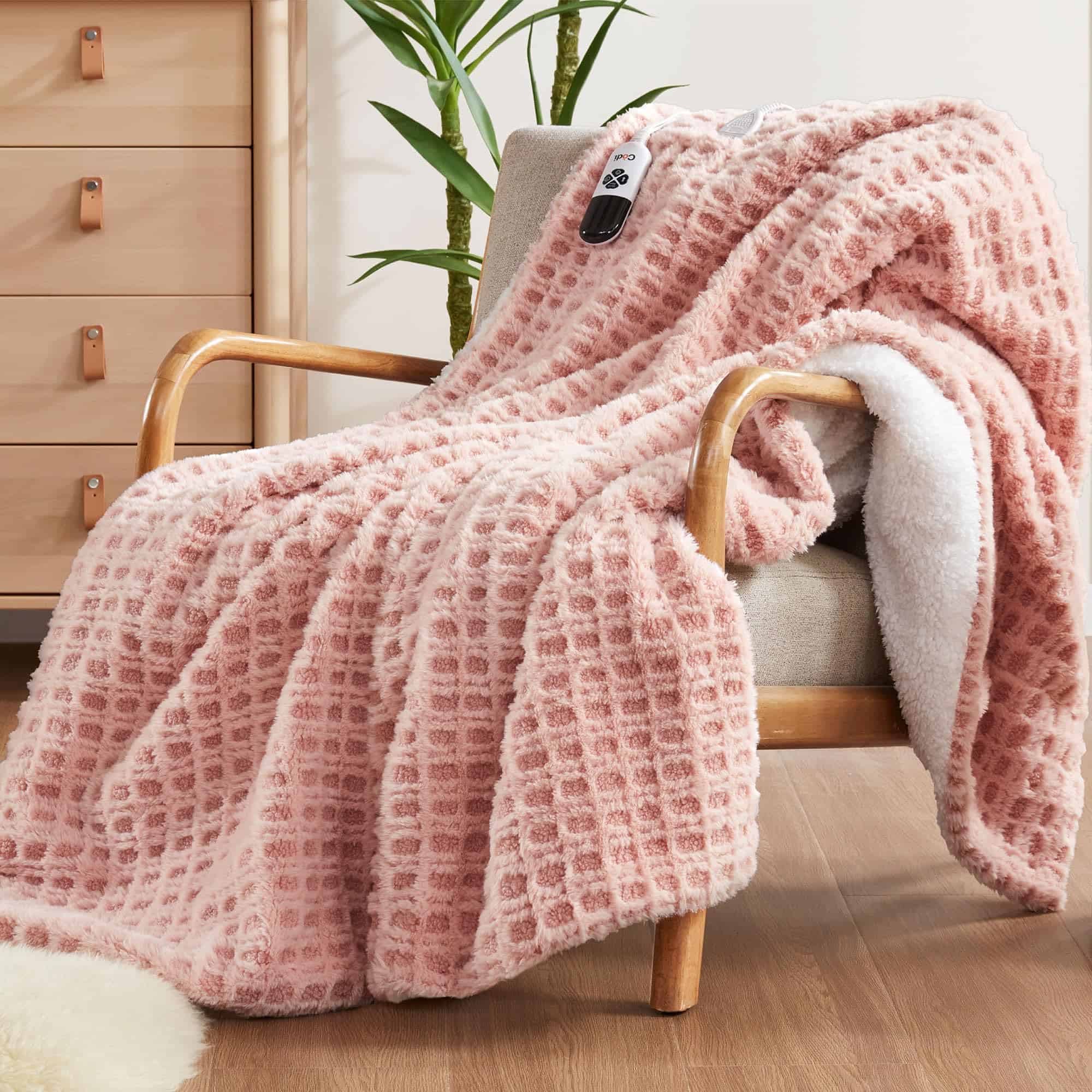 Manta Eléctrica de Piel Sintética Codi para Mujeres, Rosa