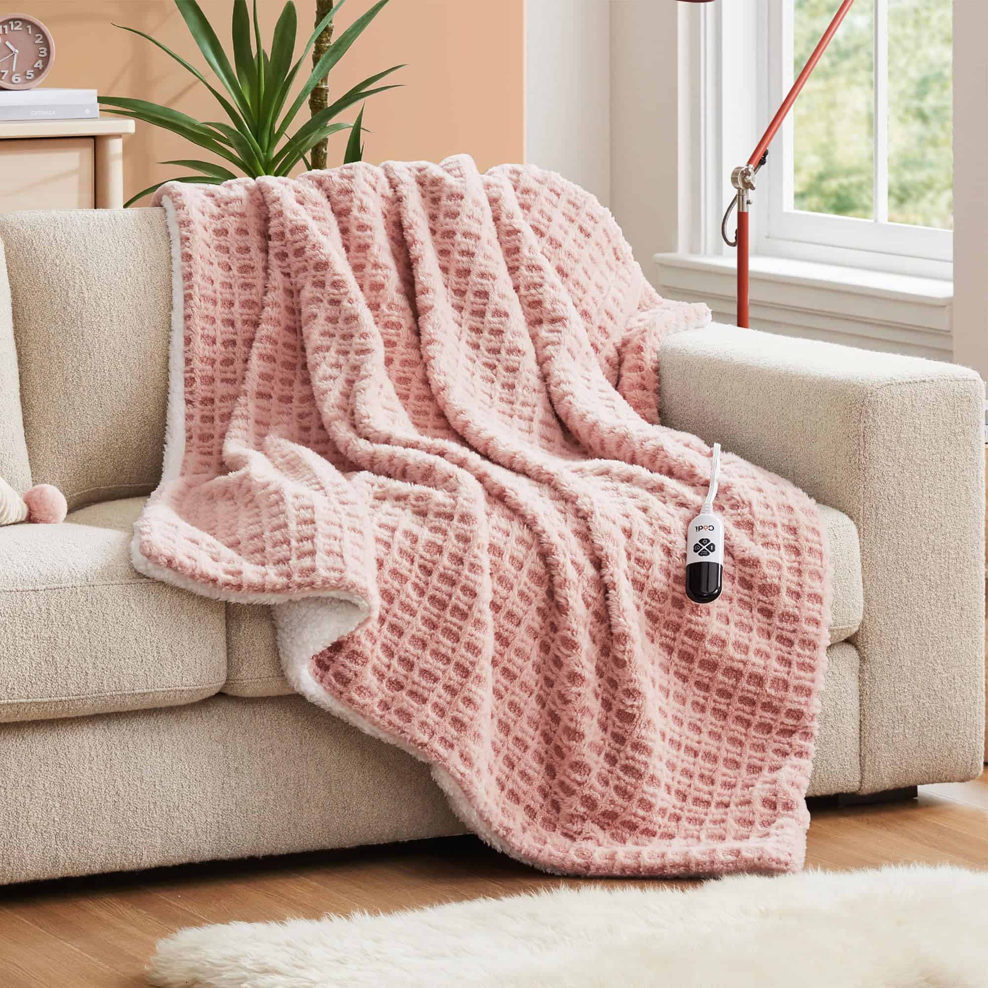 Manta Eléctrica de Piel Sintética Codi para Mujeres, Rosa - Imagen 3