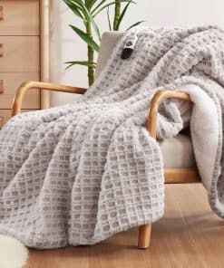 Manta eléctrica de piel sintética Codi, gris, mantas