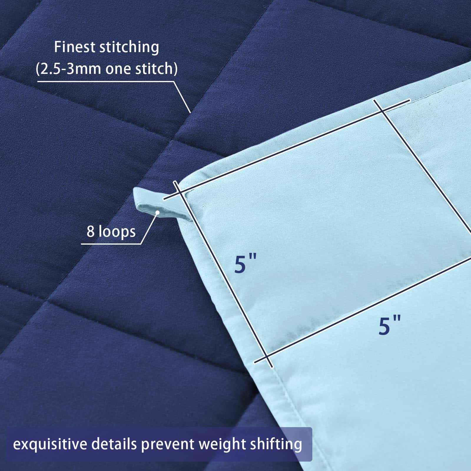 Manta ponderada Yescool para adultos (20 -Azul Marino y Azul - Imagen 5