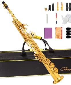 Saxofón Soprano Cadway Recto de Laca Dorada Instrumento Sax