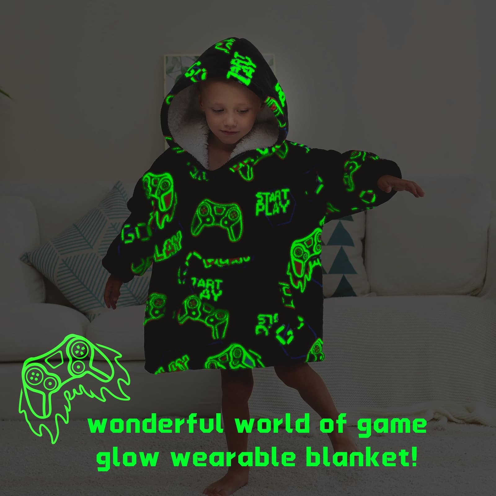 Manta con Capucha REXEO para Niños Regalo para Gamers Manta - Imagen 4