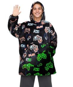 Manta con capucha con diseño de controlador de videojuegos