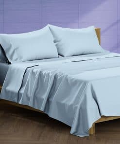 Juego de sábanas 100% Algodón Egipcio de -Azul Claro