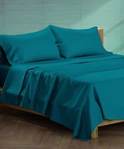 Juego de sábanas de algodón egipcio -Turquesa