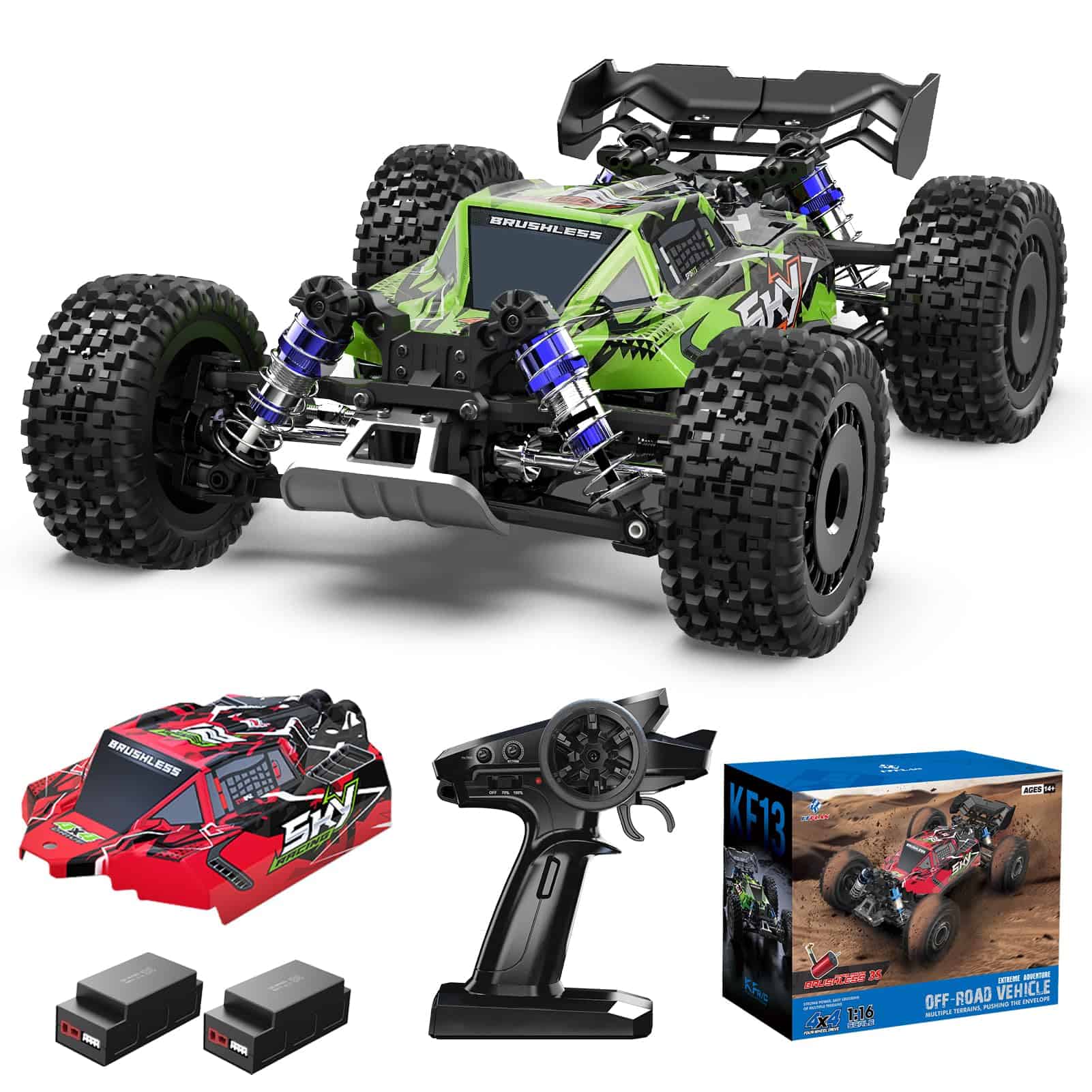 ITEFDTUTNE 1:16 Coches de Control Remoto sin Escobillas,