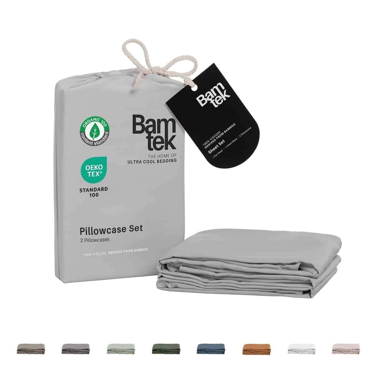 Funda de Almohada King Size Bamtek Juego de -Gris