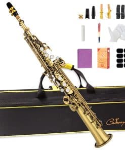 Saxofón Soprano Cadway en Si Bemol Recto de Latón Dorado