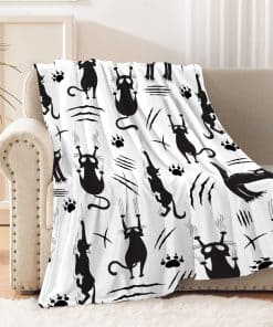 Manta de Gato Negro para Amantes de los Gatos Regalos
