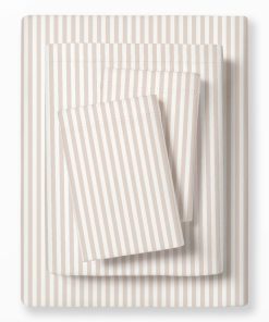 Juego de sábanas orgánicas MakeMake -Beige Rayas