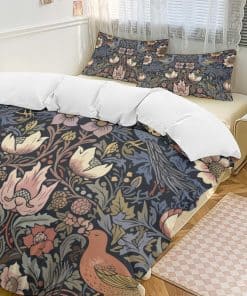 Juego de funda nórdica vintage floral William Morris estilo