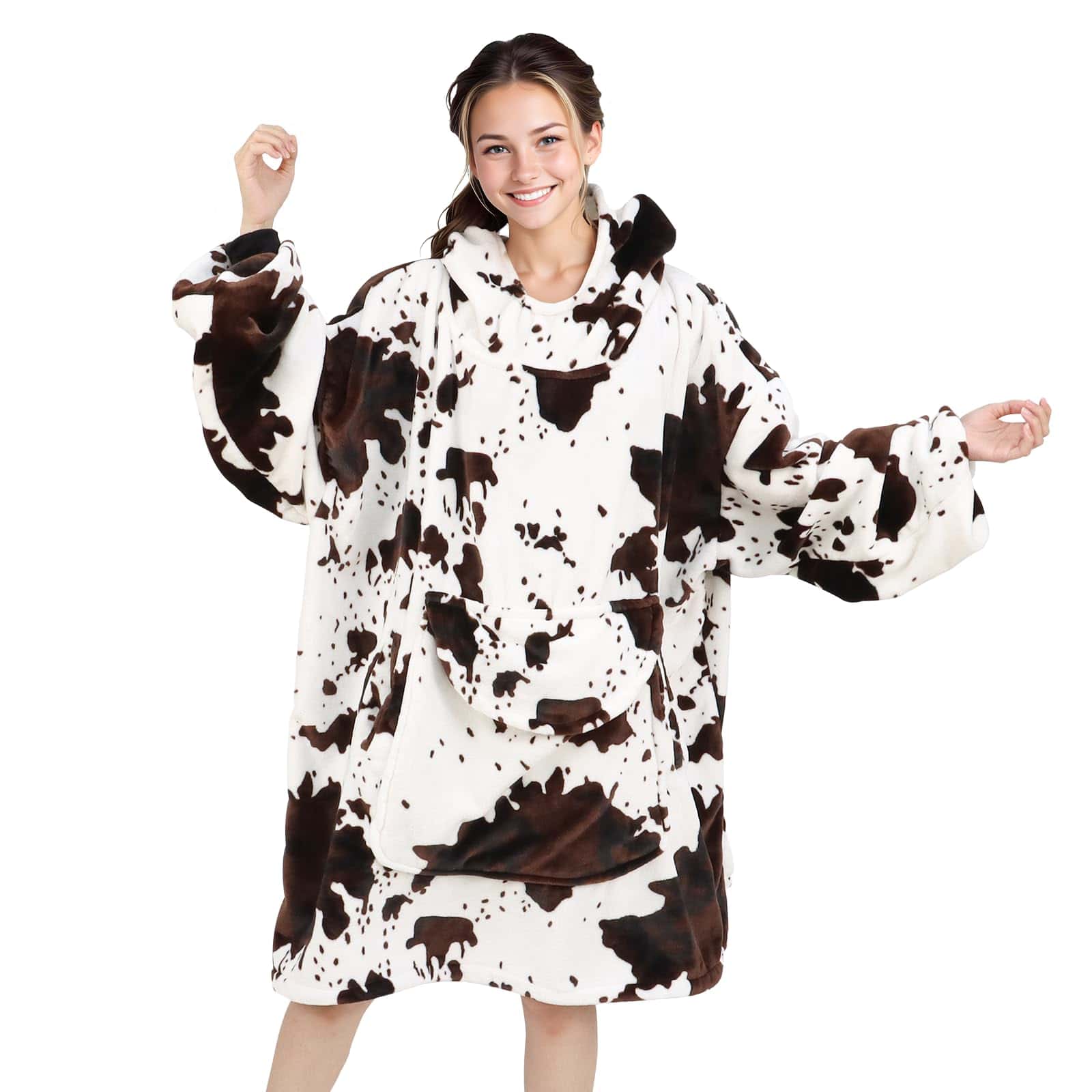 Manta con Capucha de Vaca de KIVEE, Manta de Forro Polar