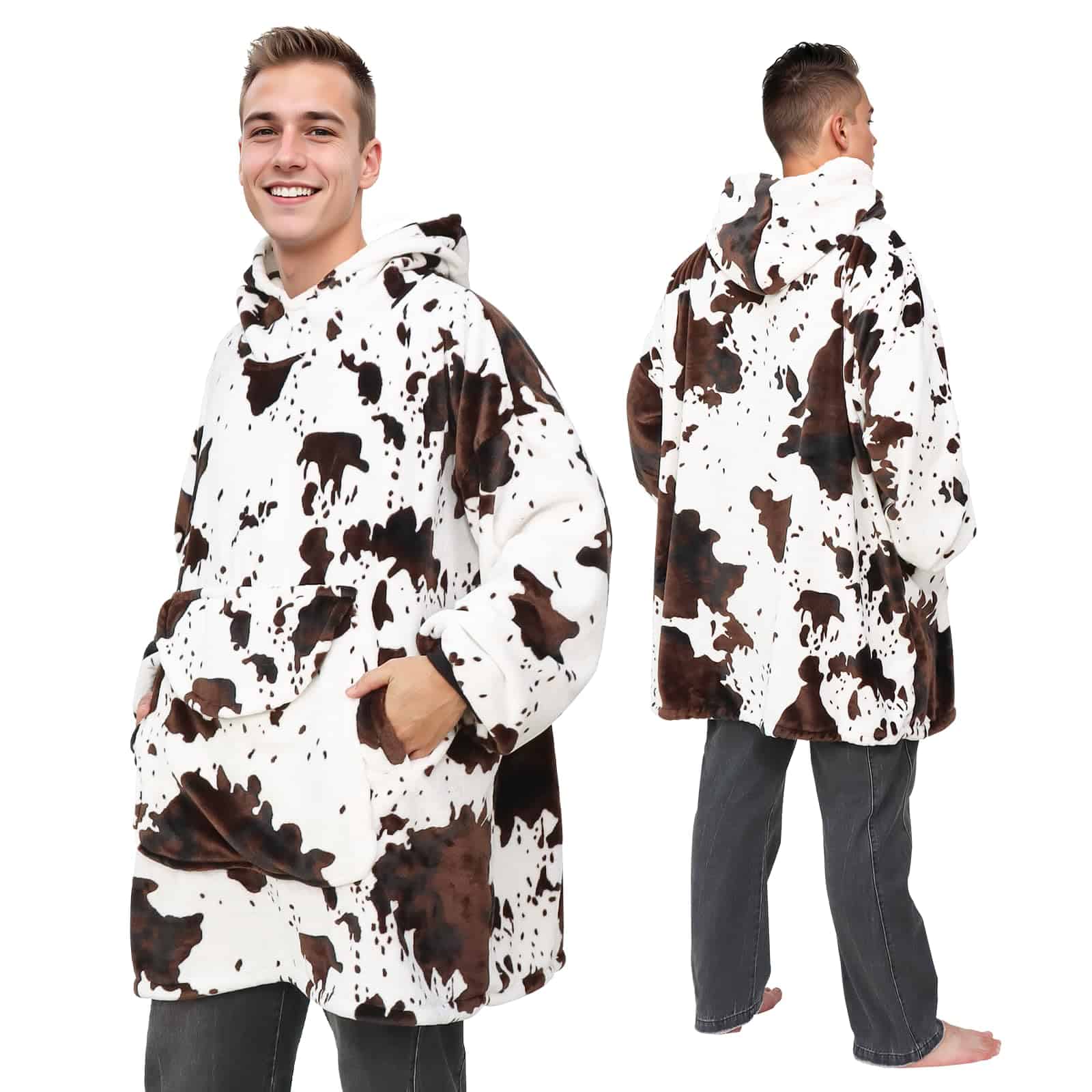 Manta con Capucha de Vaca de KIVEE, Manta de Forro Polar - Imagen 7