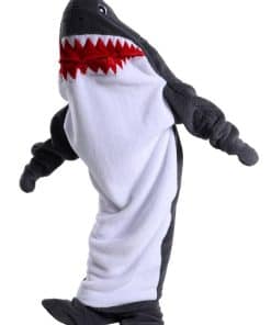 Manta con forma de tiburón para adulto, suave y cálida