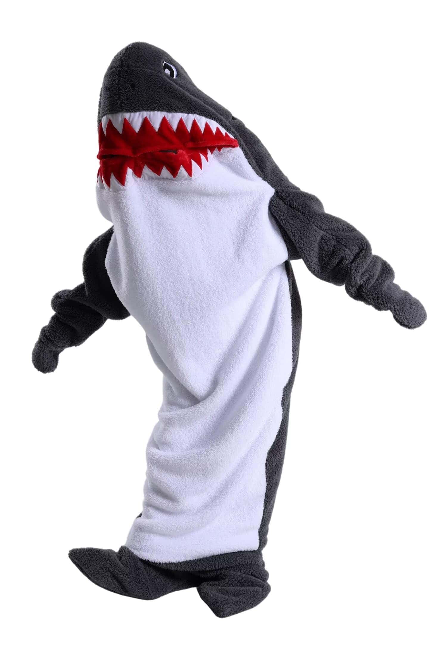 Manta con forma de tiburón para adulto, suave y cálida