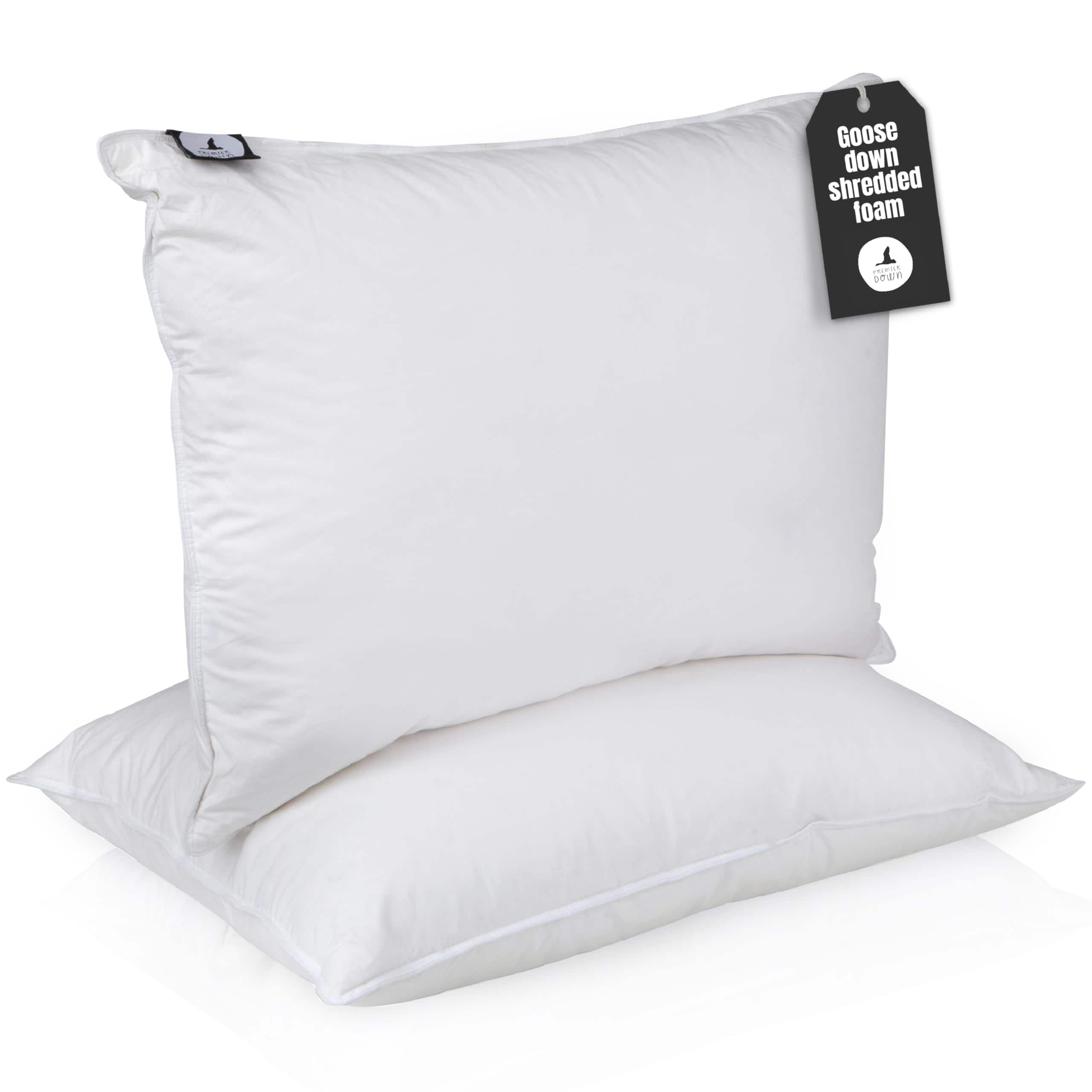 Almohada Híbrida PremierDown de Plumas de Ganso Blancas y