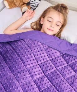 Manta ponderada para niños de 5 lb color morado, manta