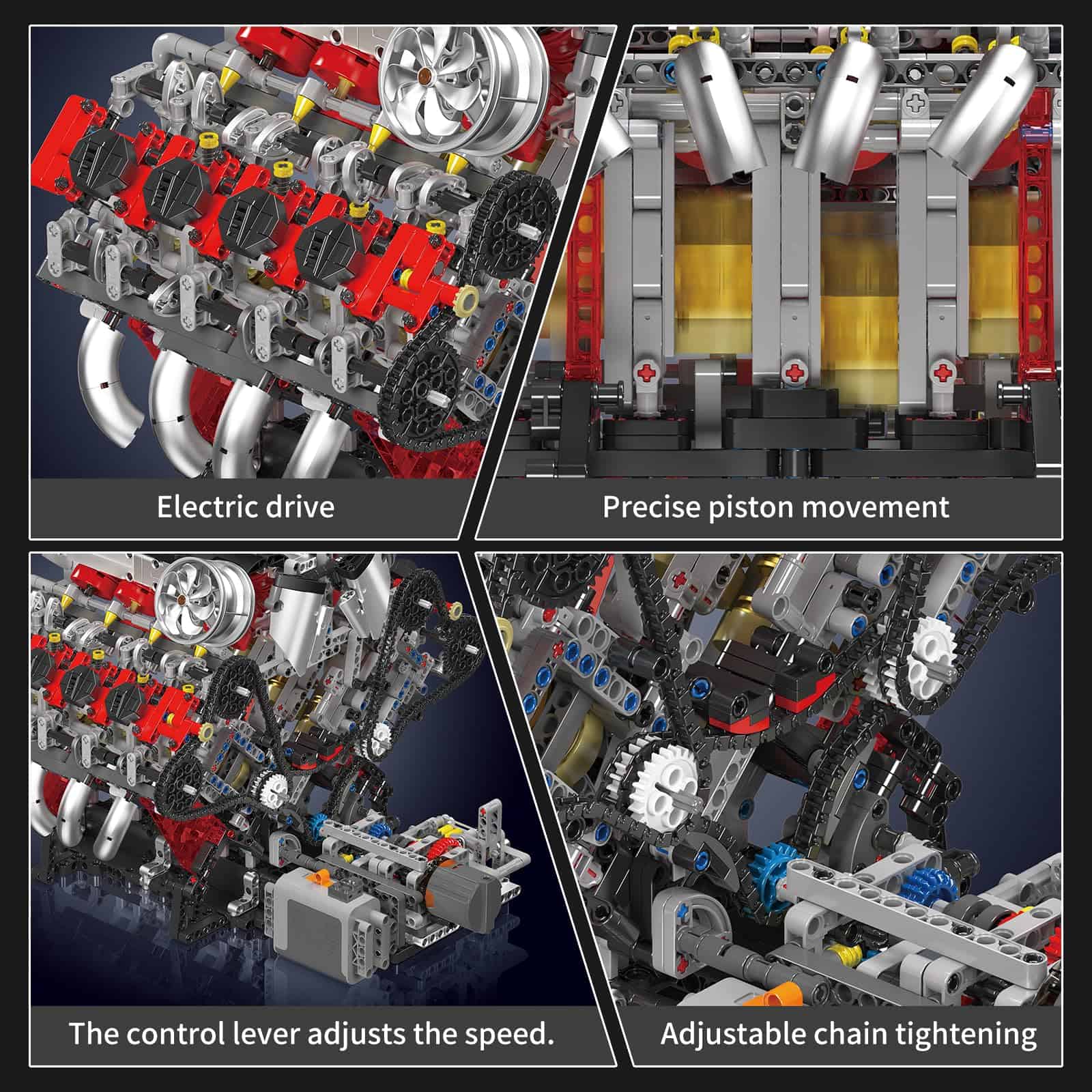 Juego de Construcción de Juguetes Mould King V8 Engine, - Imagen 4