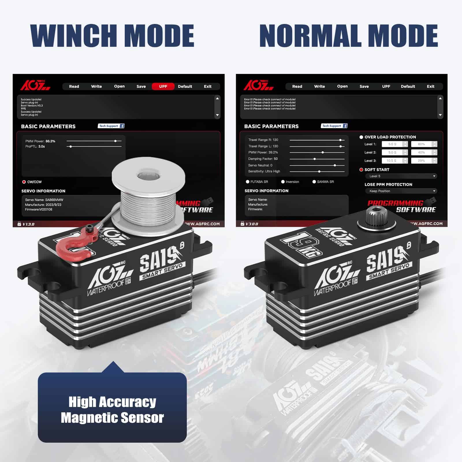AGFRC 19KG Servo de Dirección Inteligente Negro de Gran - Imagen 5
