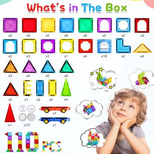 Bloques Magnéticos, Set de 110PCS de Construcción con - Imagen 6