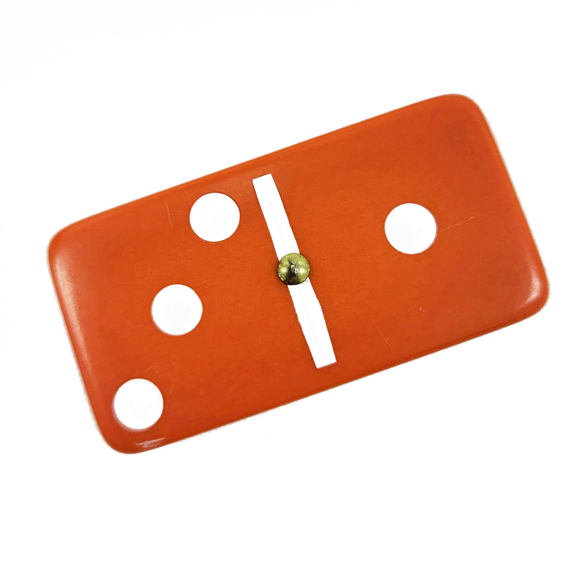 Dominó Marion Doble 6 Naranja-Blanco con Puntos Jumbo - Imagen 5