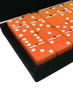 Dominó Marion Doble 6 Naranja-Blanco con Puntos Jumbo