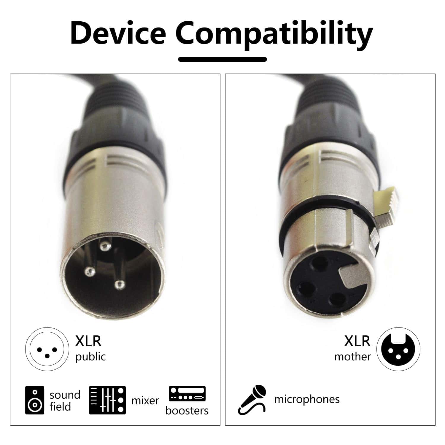 Zhupoub (Paquete de 4) Cable de Micrófono XLR de 50 Pies, - Imagen 3