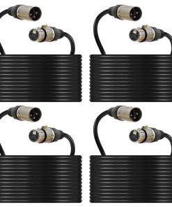 Zhupoub (Paquete de 4) Cable de Micrófono XLR de 50 Pies,