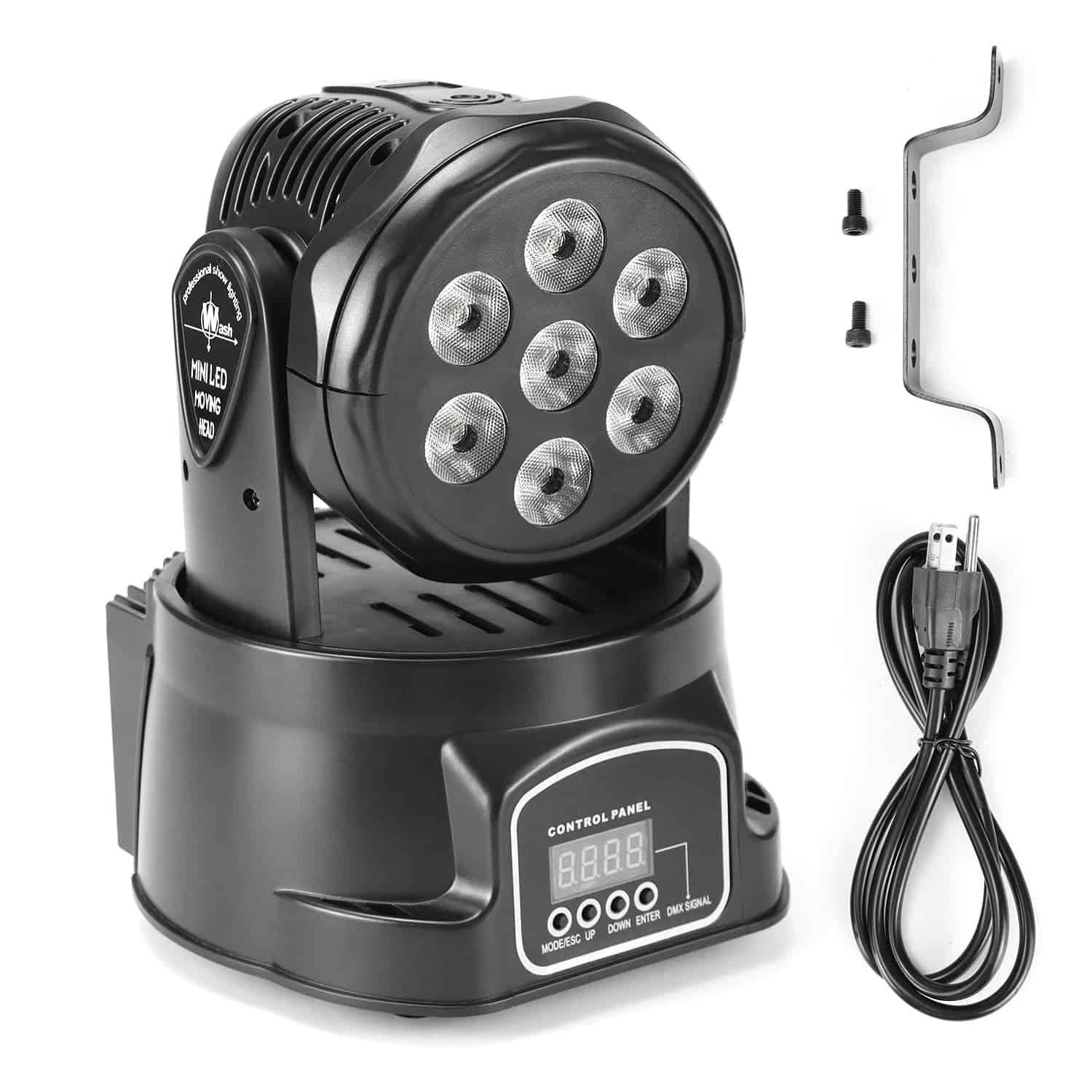 Luces de Escenario RGBW Mini Moving Head DJ de QWORK, 7x8W