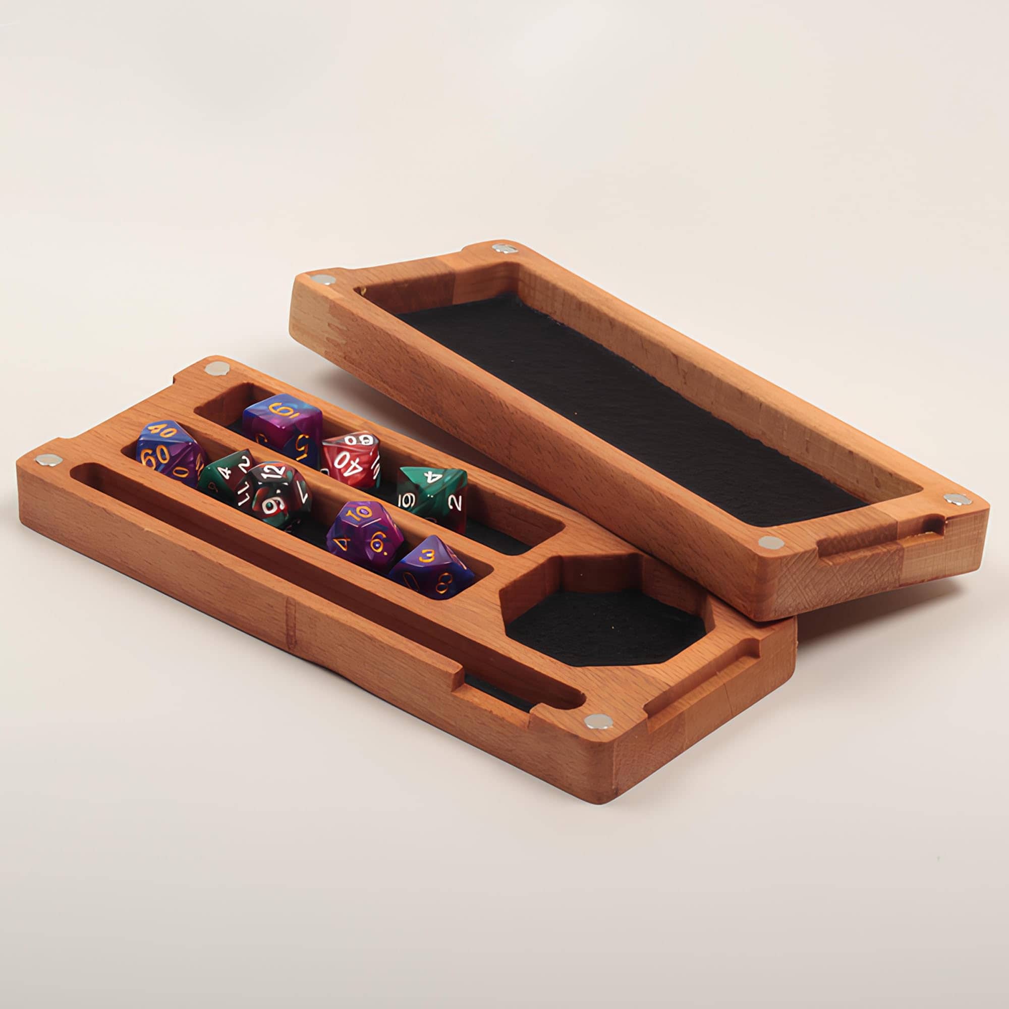 Caja de dados de madera WEASELCRAFTCO - Bandeja y -Natural