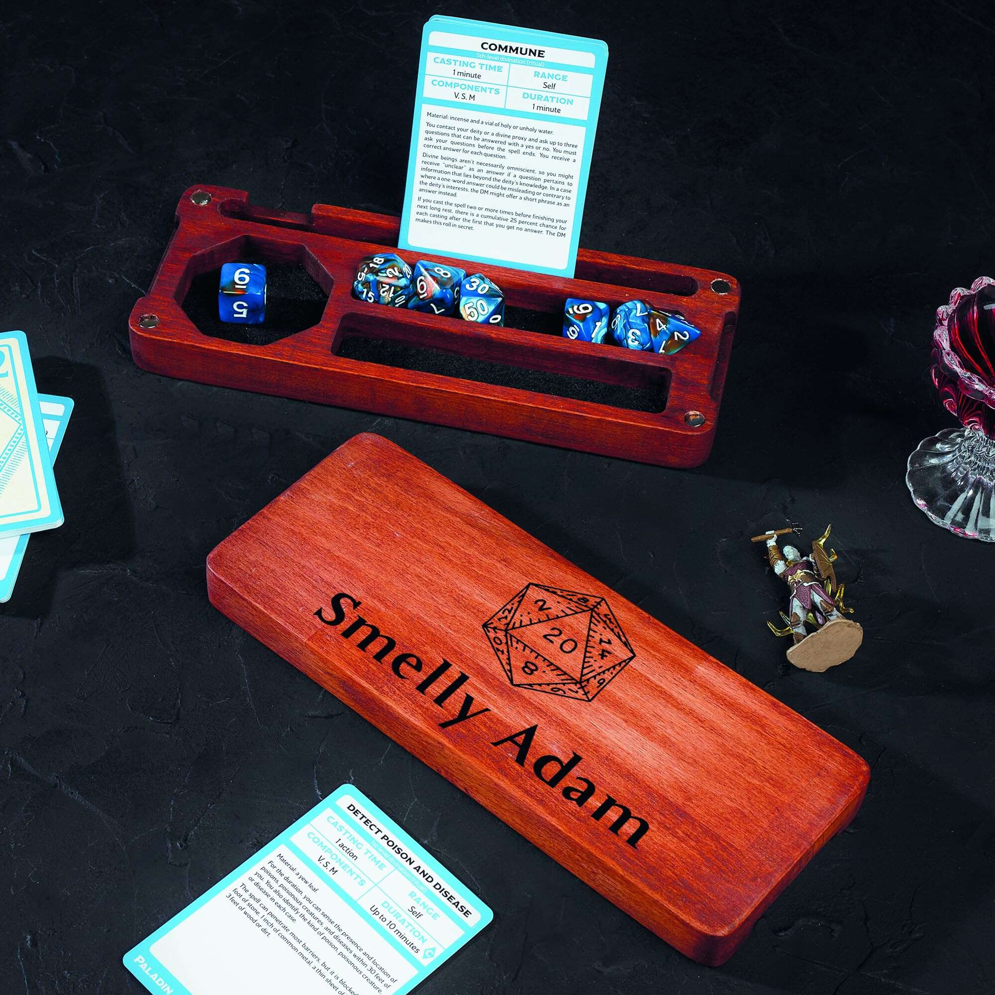 Caja de dados de madera WEASELCRAFTCO - Bandeja y -Natural - Imagen 8