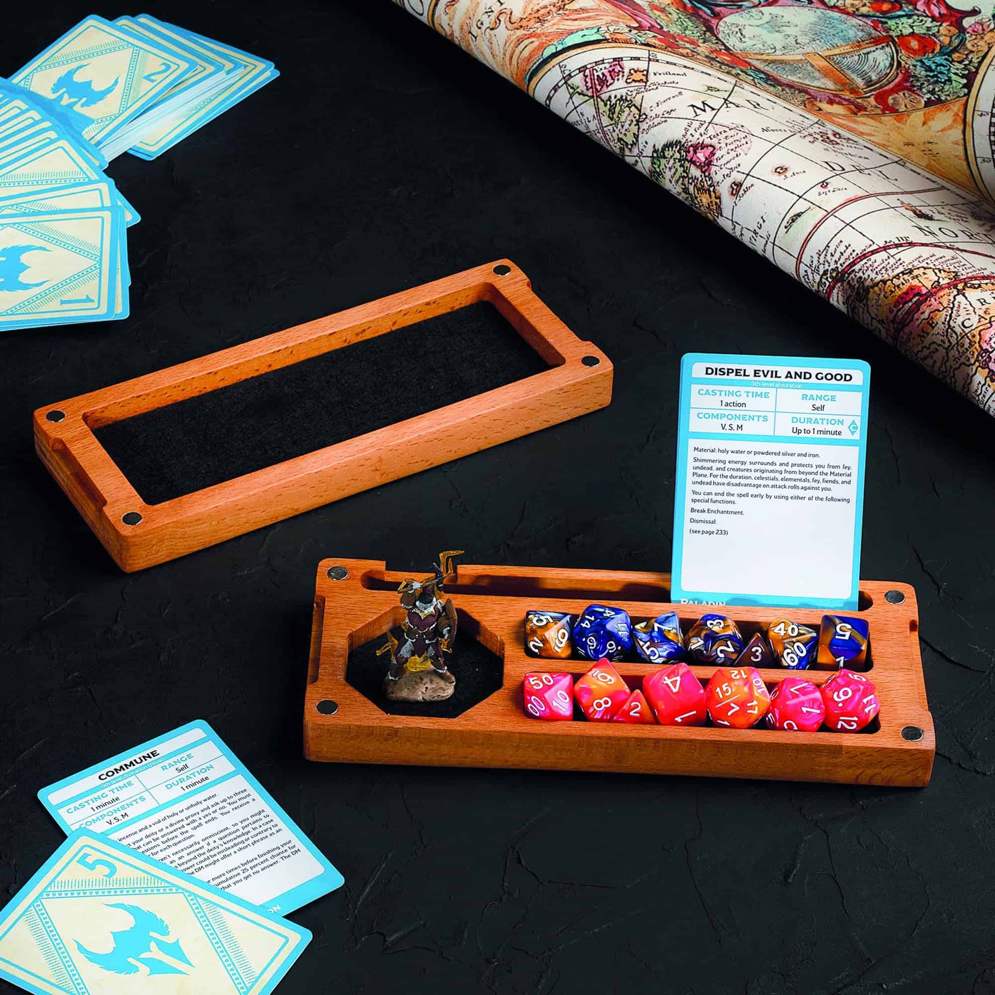 Caja de dados de madera WEASELCRAFTCO - Bandeja y -Natural - Imagen 5