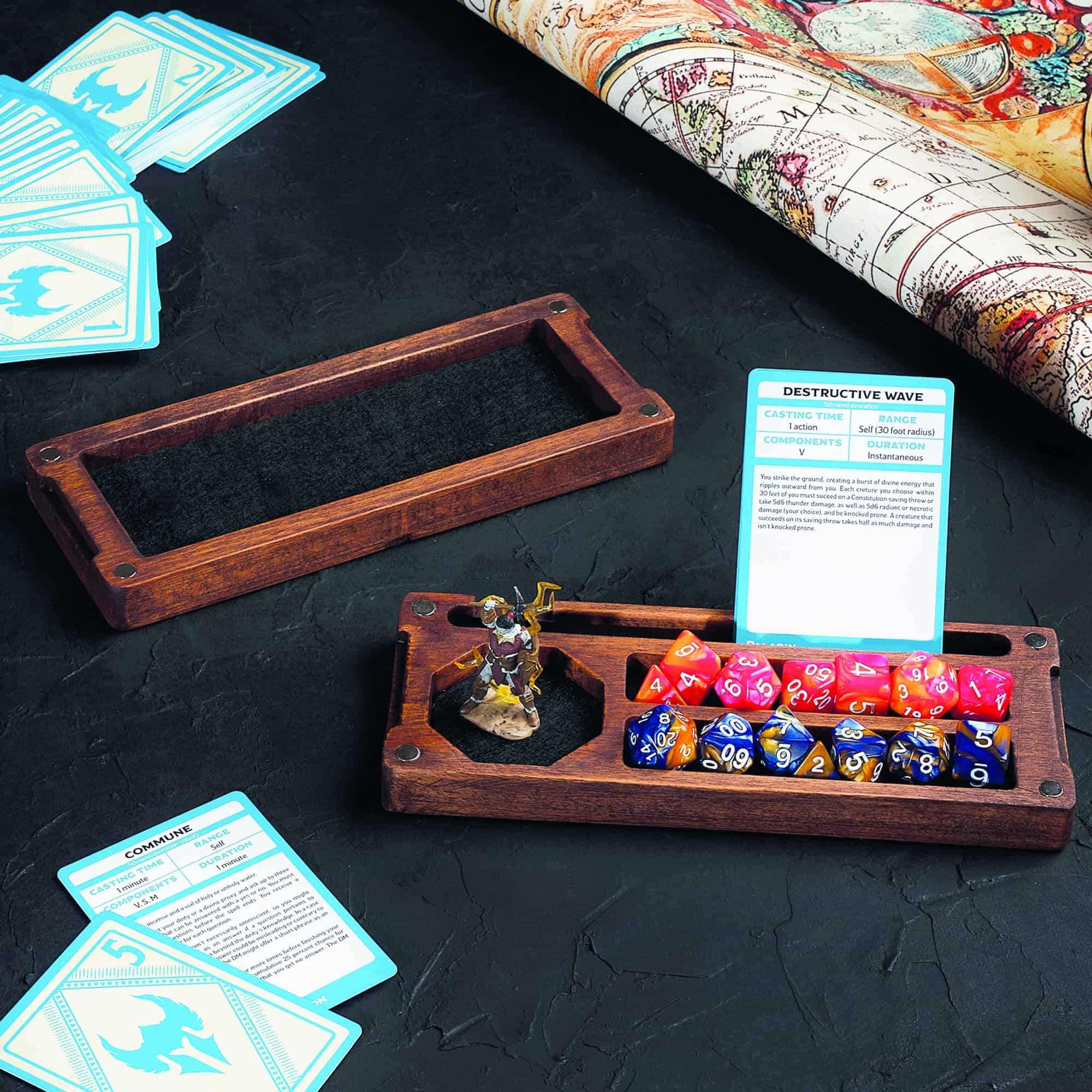 Caja de dados de madera WEASELCRAFTCO - Bandeja y -Natural - Imagen 6