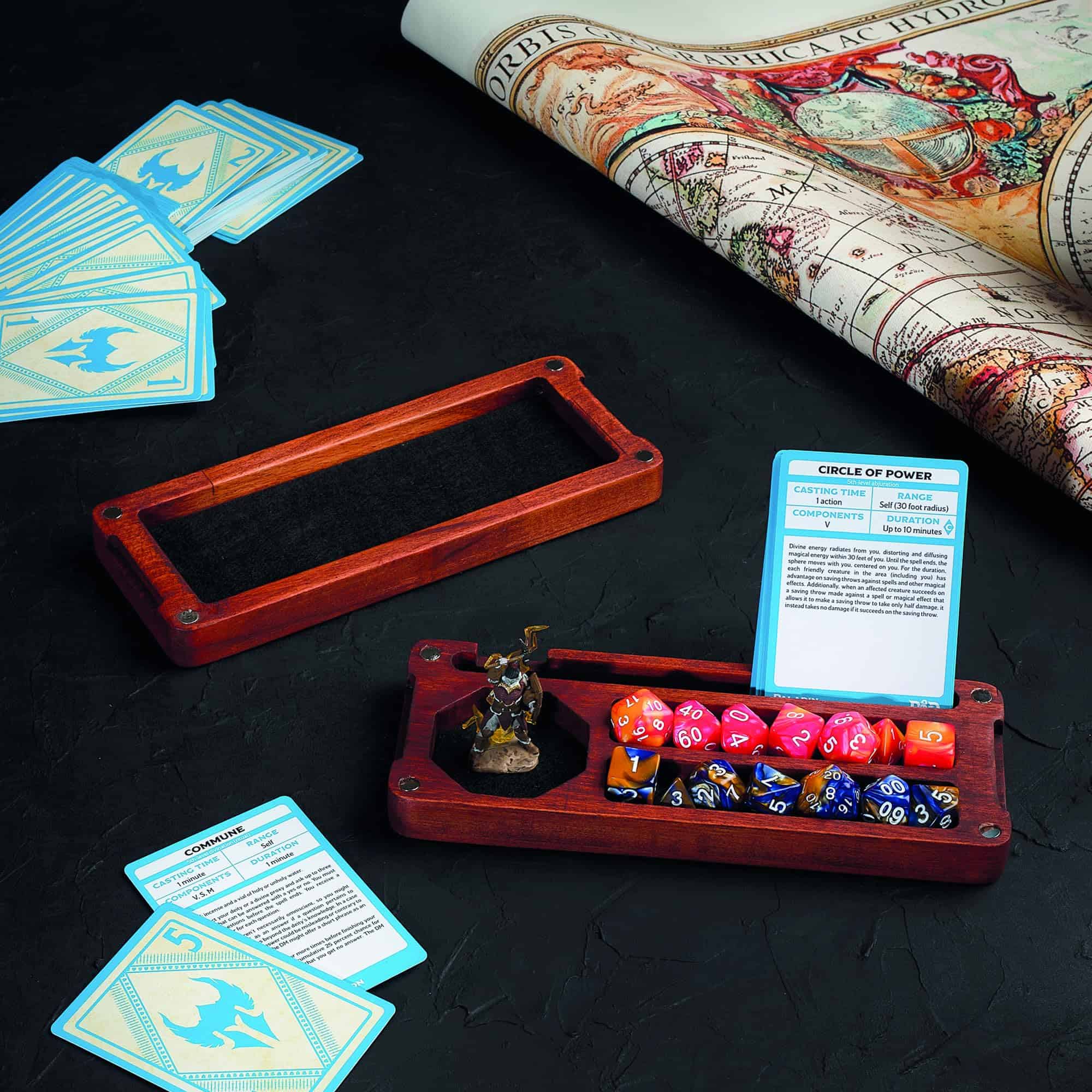 Caja de dados de madera WEASELCRAFTCO - Bandeja y -Natural - Imagen 3