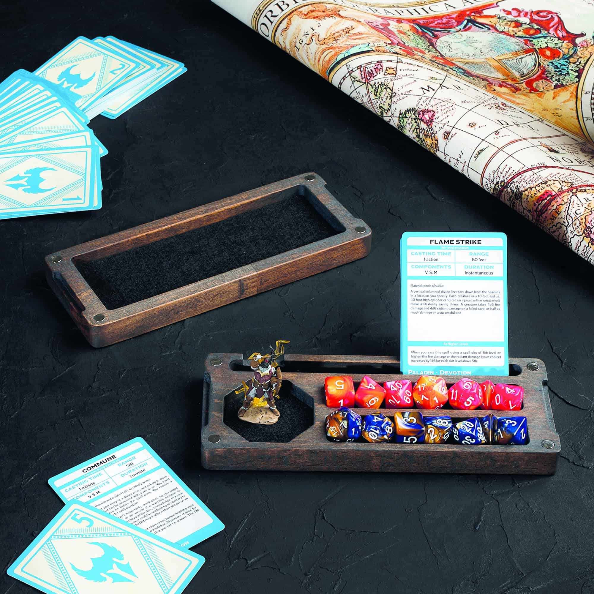 Caja de dados de madera WEASELCRAFTCO - Bandeja y -Natural - Imagen 4