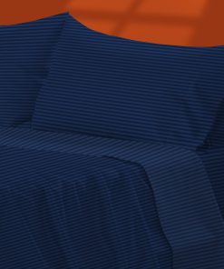 TEXAS LINEN CO. Juego de Sábanas de Damasco Azul Marino de