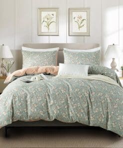 Bupird Funda de Edredón King Floral 100% Microfibra