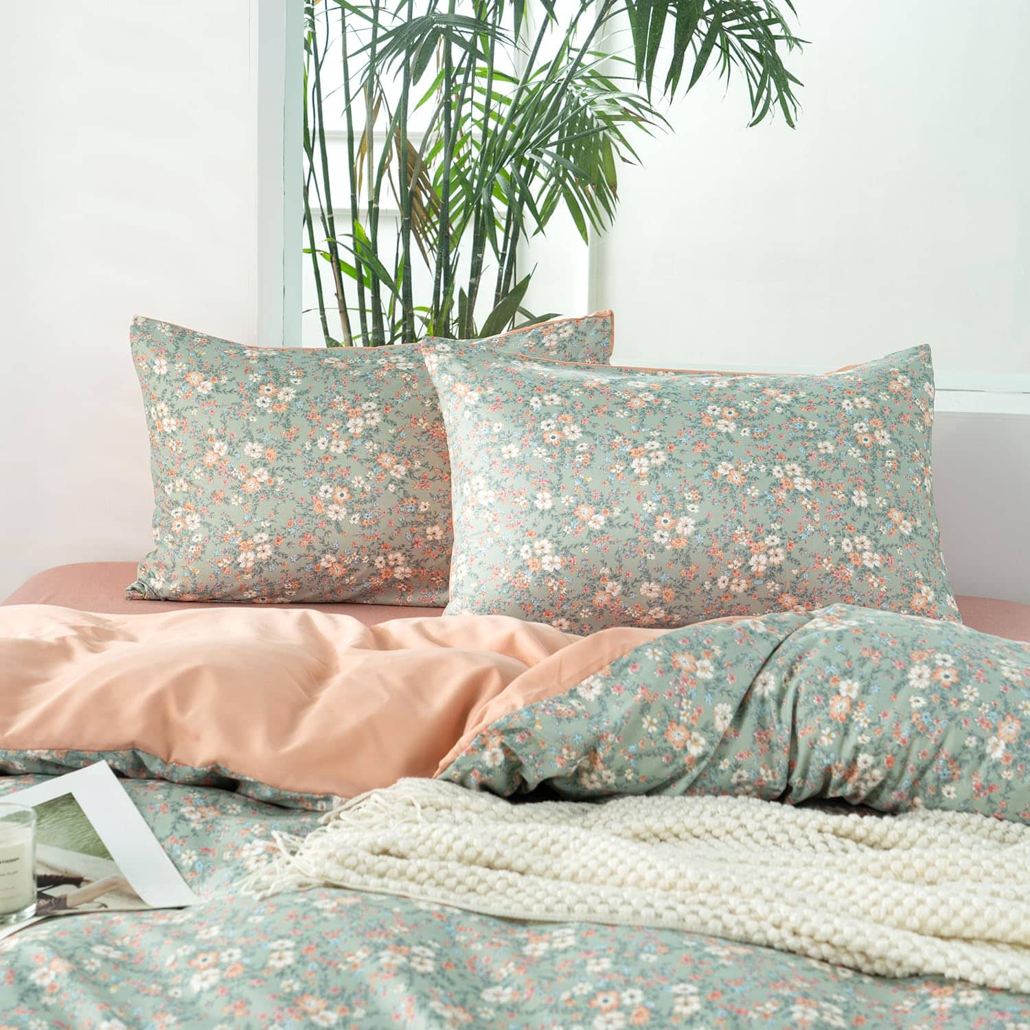 Bupird Funda de Edredón King Floral 100% Microfibra - Imagen 10