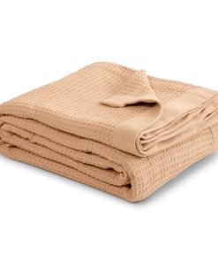 Cobija de Algodón Beige 100% de 9Threads Tejido de Gofre