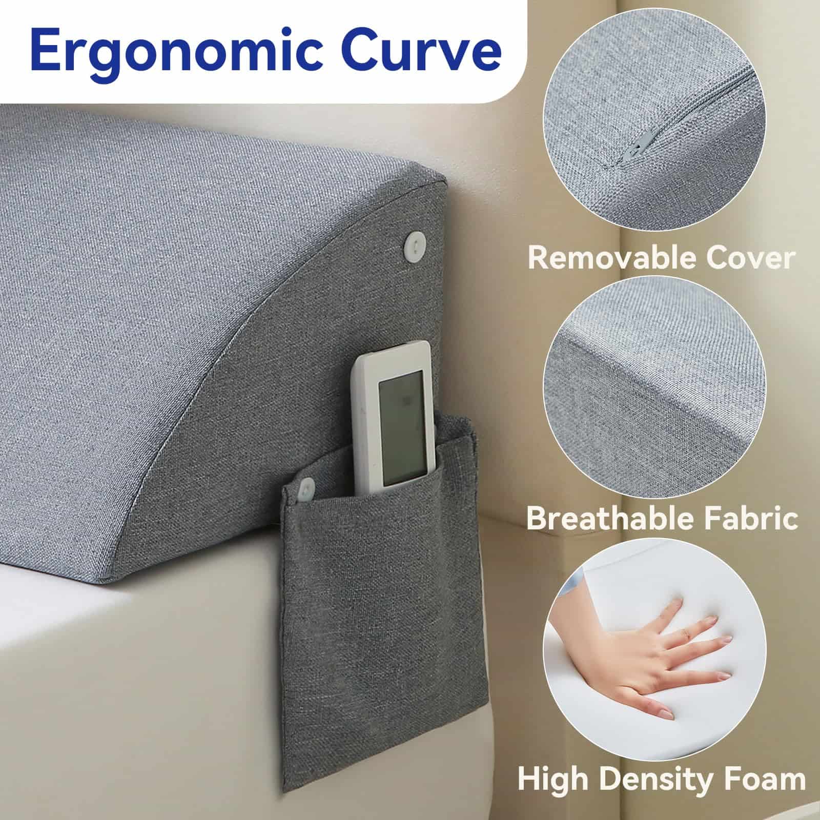 Almohada de cuña para cama King Euphpivigy Cabecero - Imagen 4