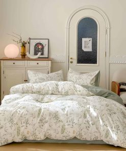 Rvciby Juego de Funda nórdica Floral Tamaño Queen, 100%